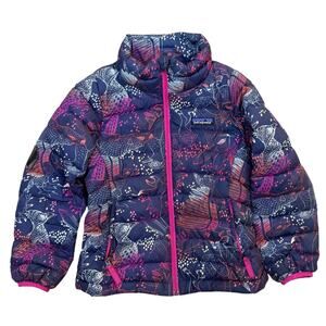 Patagonia Down Sweater Puffer Jacket Girl Kids Youth XS (5-6) Forest Animals
